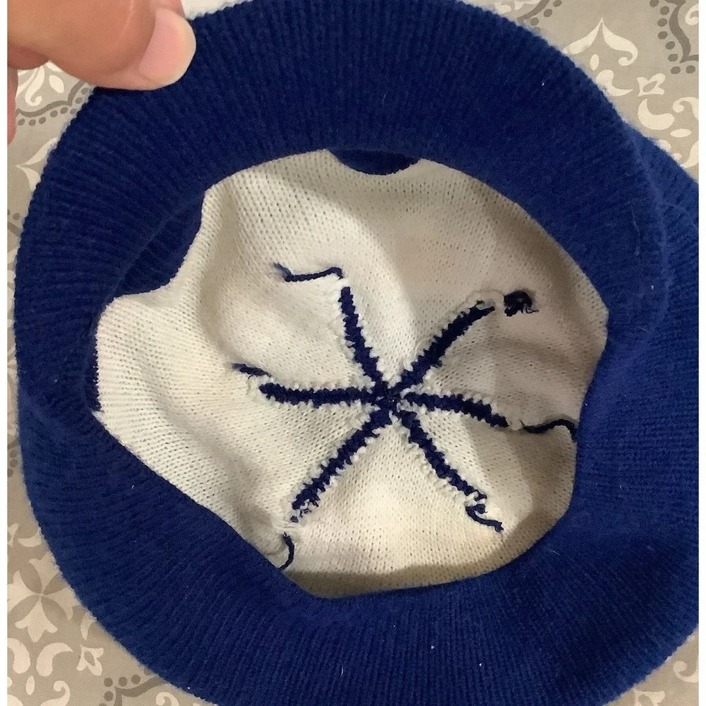 Vtg NFL Super Bowl XX  20 Knit Hat Bears Patriots 1986 Pom Pom Short Brim Hat